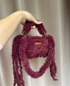 The Slouch Mini bag – Burgundy Faux Fur