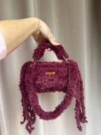 The Slouch Mini bag – Burgundy Faux Fur